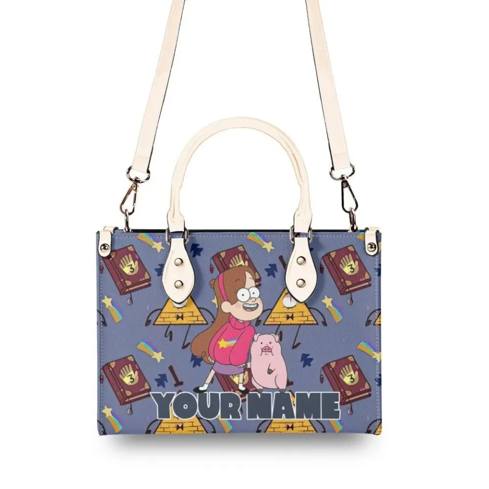 Personalized Gravity Falls Luxury Women PU Leather Handbag, Cartoon Gift, Great