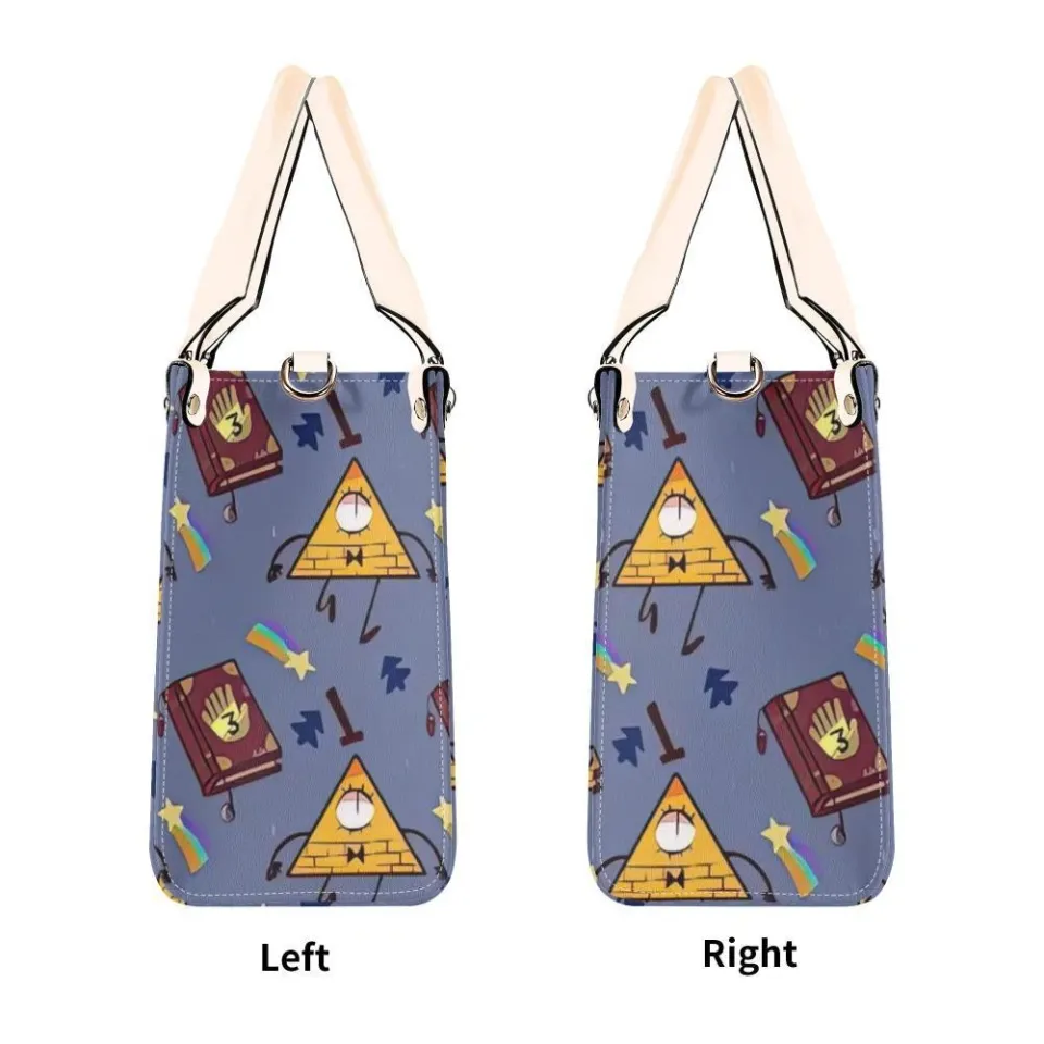 Personalized Gravity Falls Luxury Women PU Leather Handbag, Cartoon Gift, Great