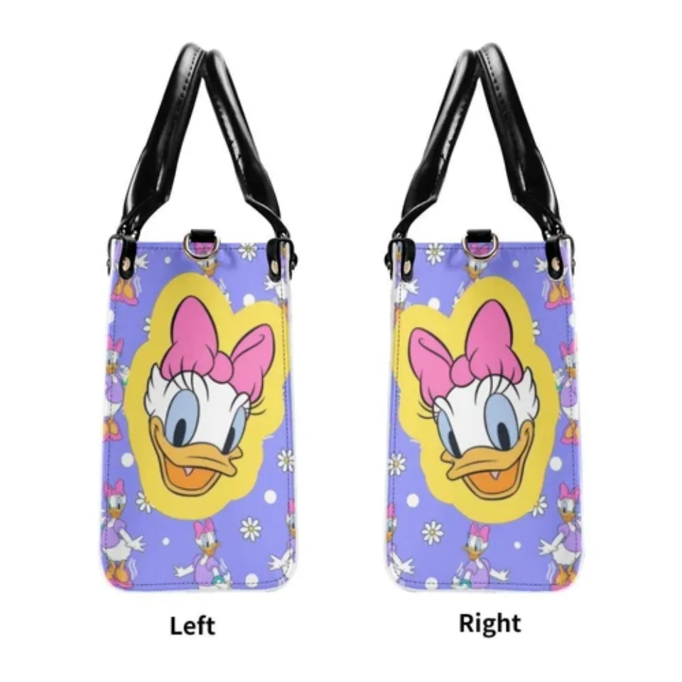 Personalized Daisy Duck Luxury Women PU Leather Handbag, Natural Material