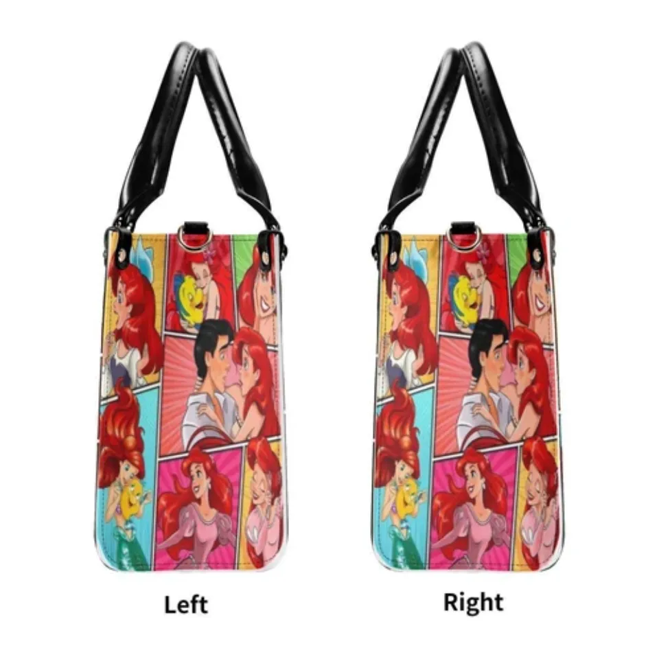 Personalized The Little Mermaid Luxury Women PU Leather Handbag, Disney gift,