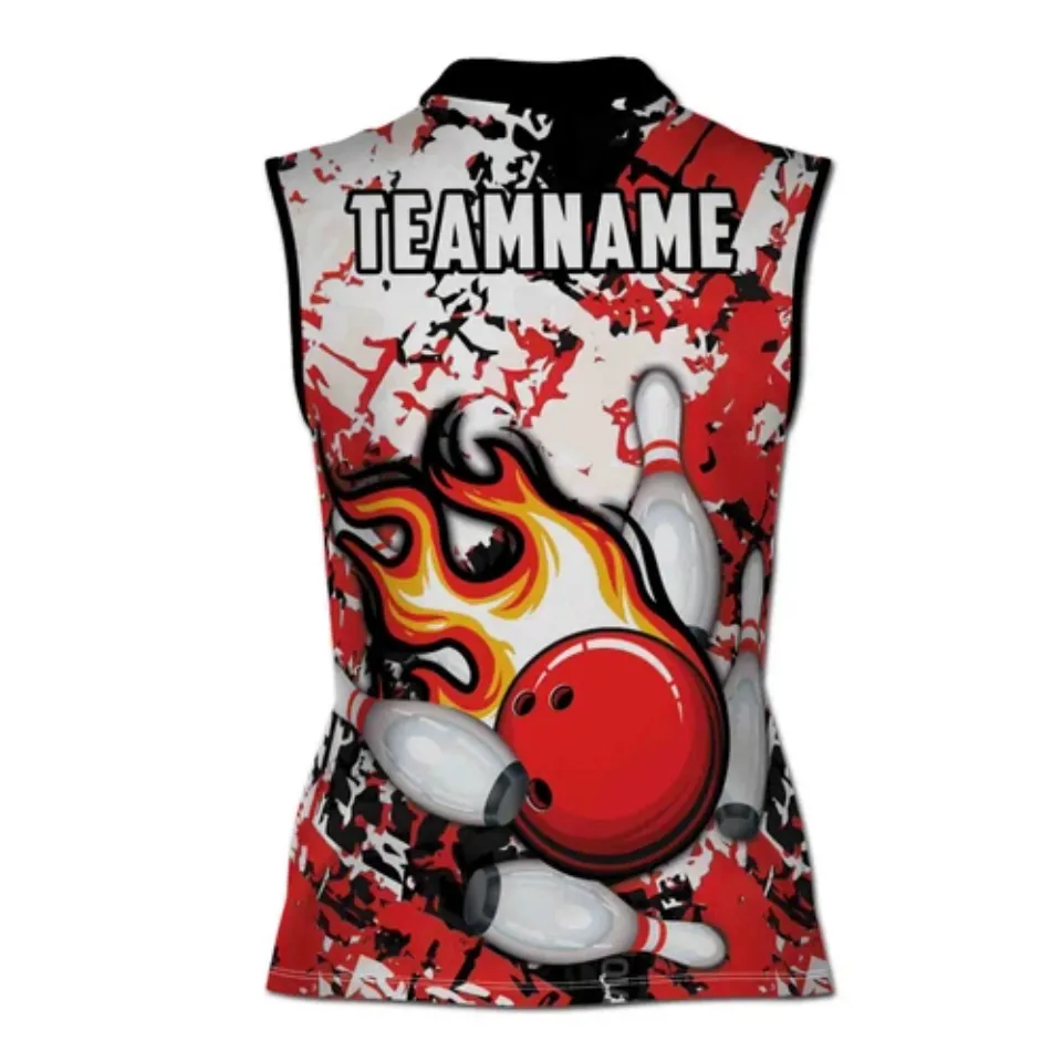 Personalized Bowling Passion Bowling Strike Women Sleeveless Polo