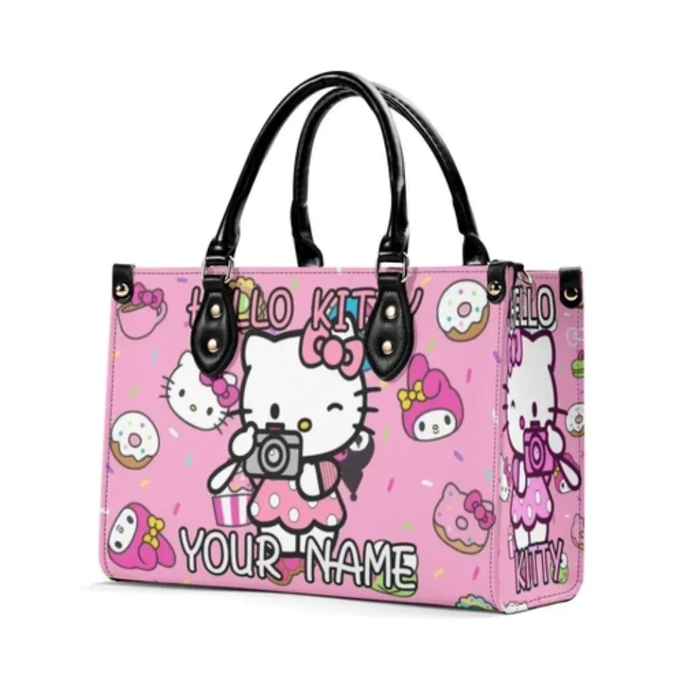 Personalized Hello Kitty Luxury Women PU Leather Handbag, Natural Material