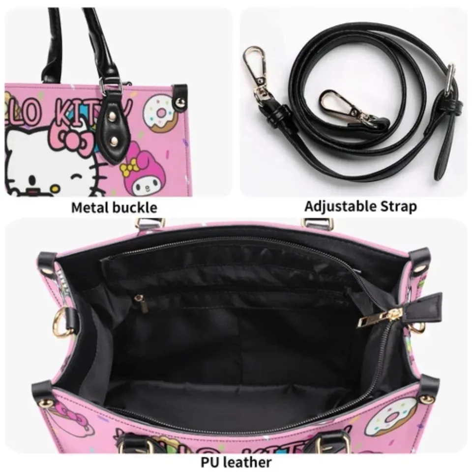 Personalized Hello Kitty Luxury Women PU Leather Handbag, Natural Material
