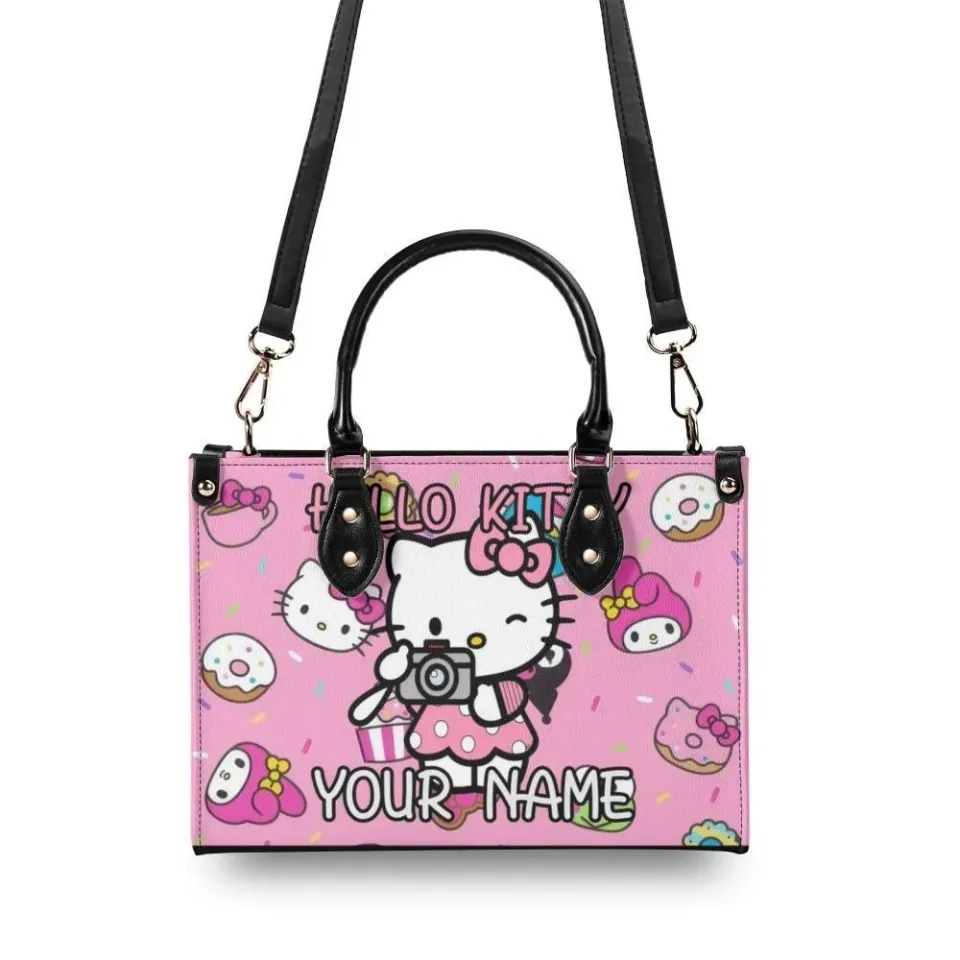 Personalized Hello Kitty Luxury Women PU Leather Handbag, Natural Material