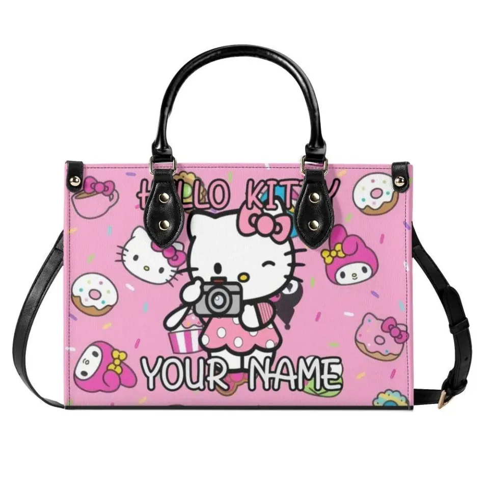 Personalized Hello Kitty Luxury Women PU Leather Handbag, Natural Material