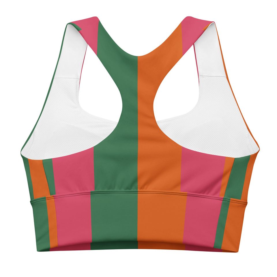 Anti Hero Inspired Longline Sports Bra | Printed Plain Stripes