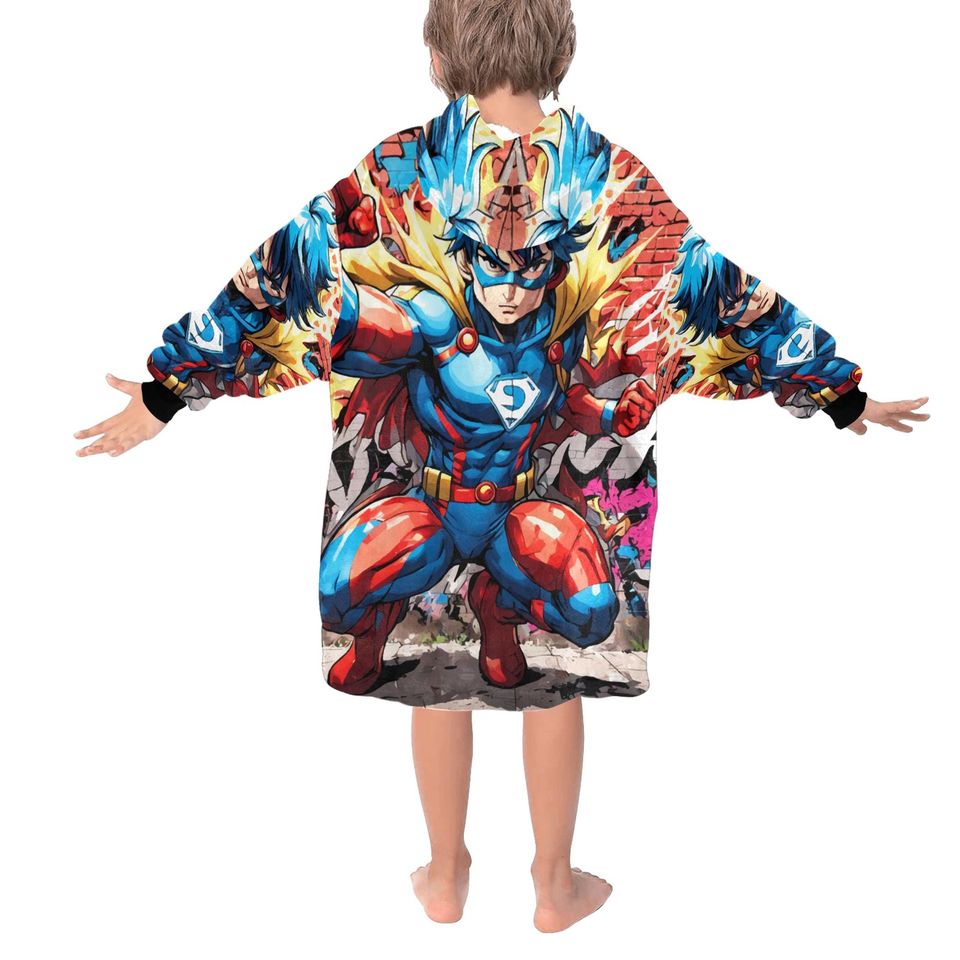 Blanket Hoodie Comics Cartoon Art Retro Superhero Hero