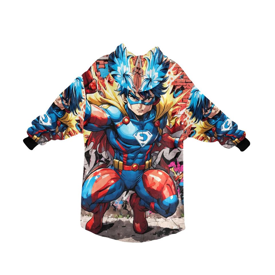 Blanket Hoodie Comics Cartoon Art Retro Superhero Hero