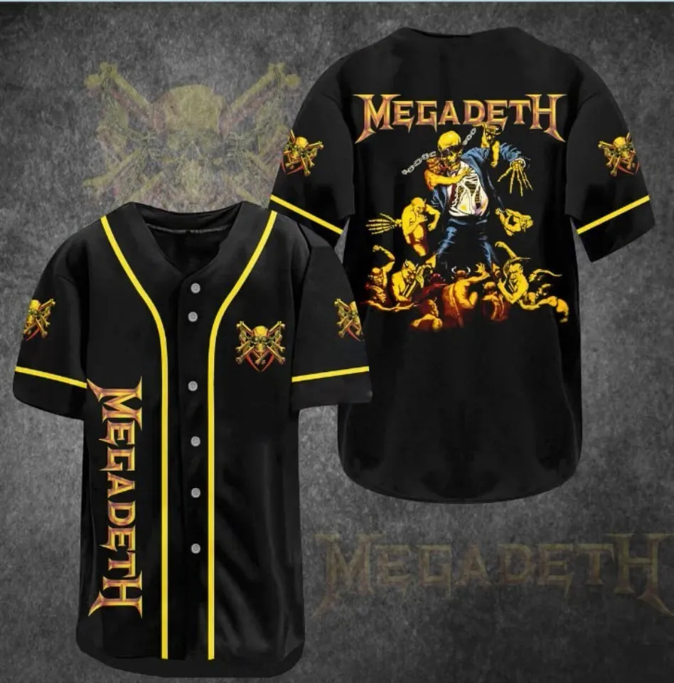Men Megadeth Band Baseball Jersey