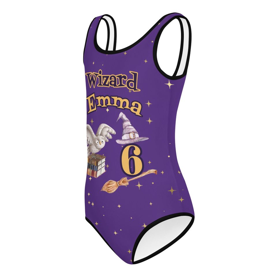 Wizard swimsuit, Personalized birthday girls swimsuit, Owl, bday, gift for her, Magic wizard birthday party Youth Swimsuit