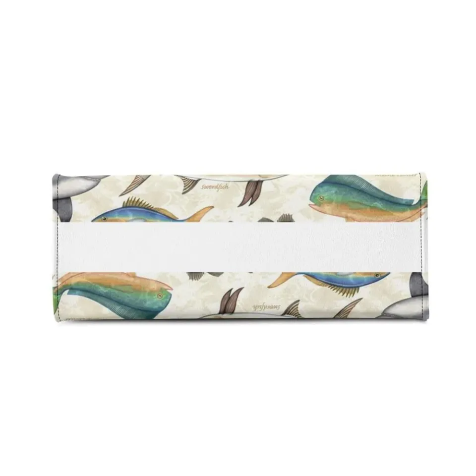 Personalized Fish Luxury Women PU Leather Handbag, Gift For Her