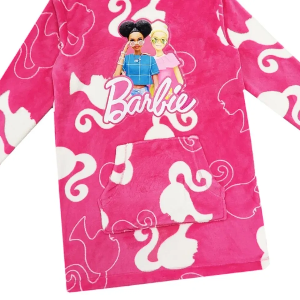 Girls Barbie Personalised Hoodie Oversized Soft Blanket Hoodie