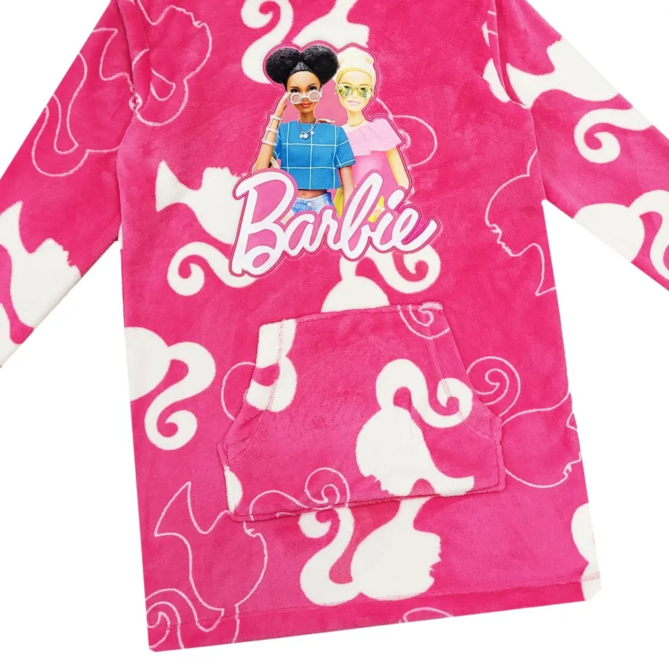Girls Barbie Personalised Hoodie Oversized Soft Blanket Hoodie