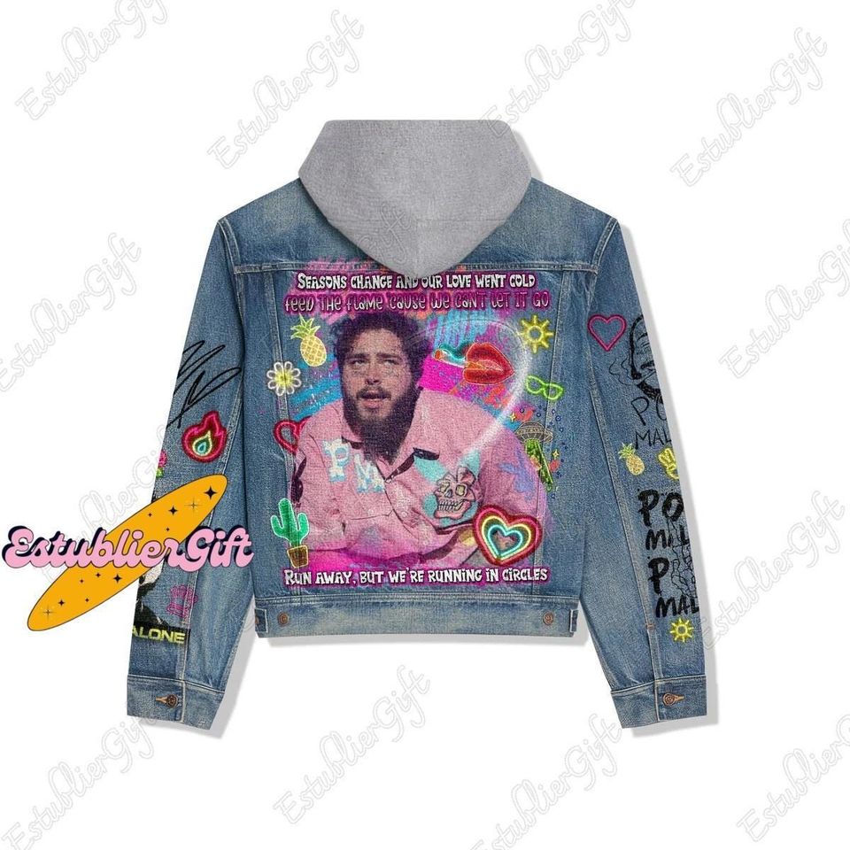 Post Malone Youth Jacket, Post Malone Denim Jacket, Post Malone Jacket, Post Malone Jean Jacket, Post Malone Jacket Men, Gift For Fan