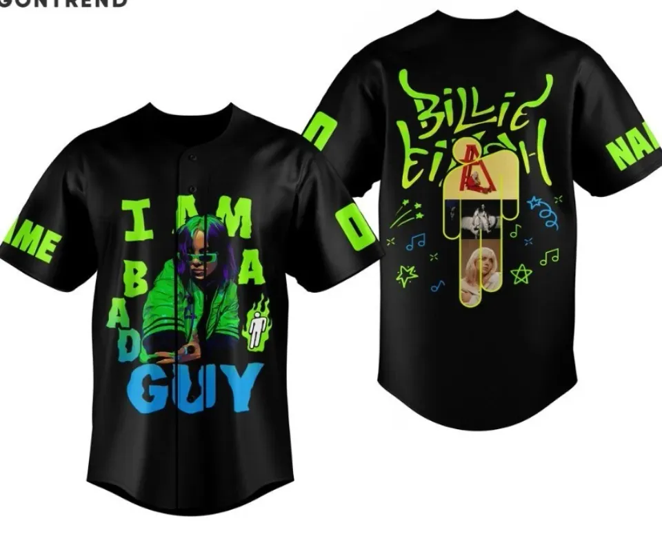 Billie Eilish I Am A Bad Guy Baseball Jersey Great cool best gift new new