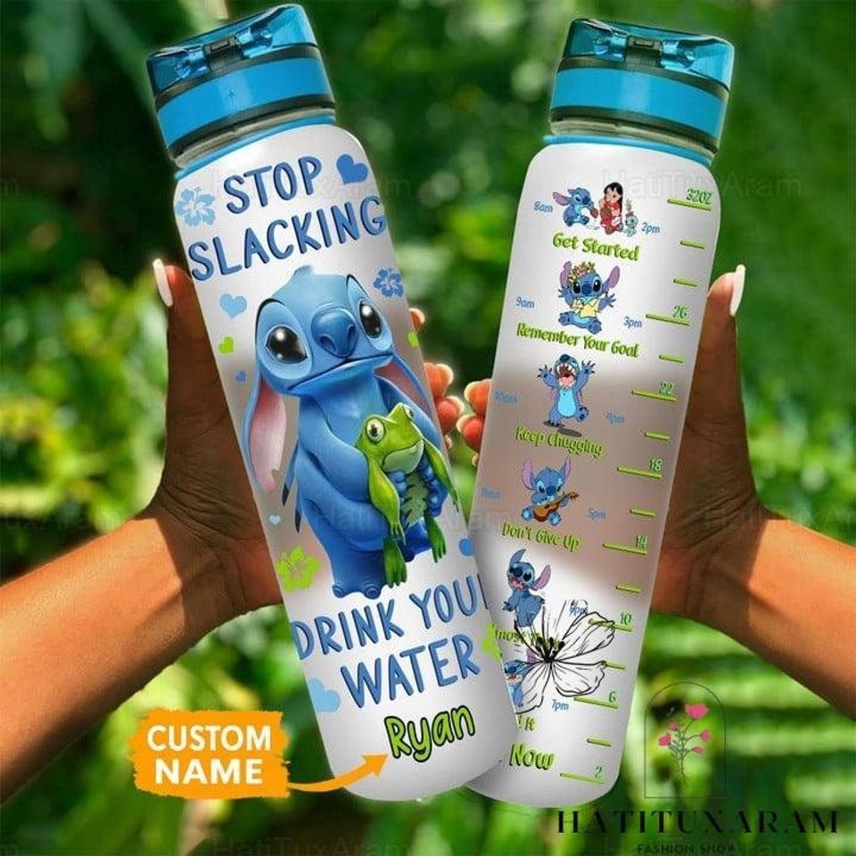 Stitch Water Bottle, Stitch 32Oz Water Bottle, Personalized Stitch Kids Bottle, Stitch Drink Bottle, Gift For Her, Girls Water Bottle