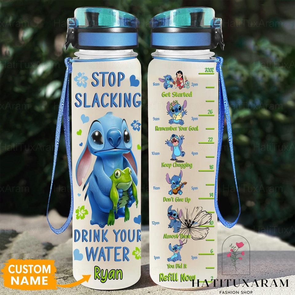 Stitch Water Bottle, Stitch 32Oz Water Bottle, Personalized Stitch Kids Bottle, Stitch Drink Bottle, Gift For Her, Girls Water Bottle