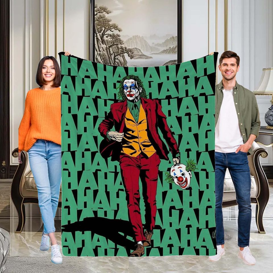 Halloween Blanket Gift Blanket jokers Custom Name Blanket Throw Flannel Blanket Personalized Birthday Gift.