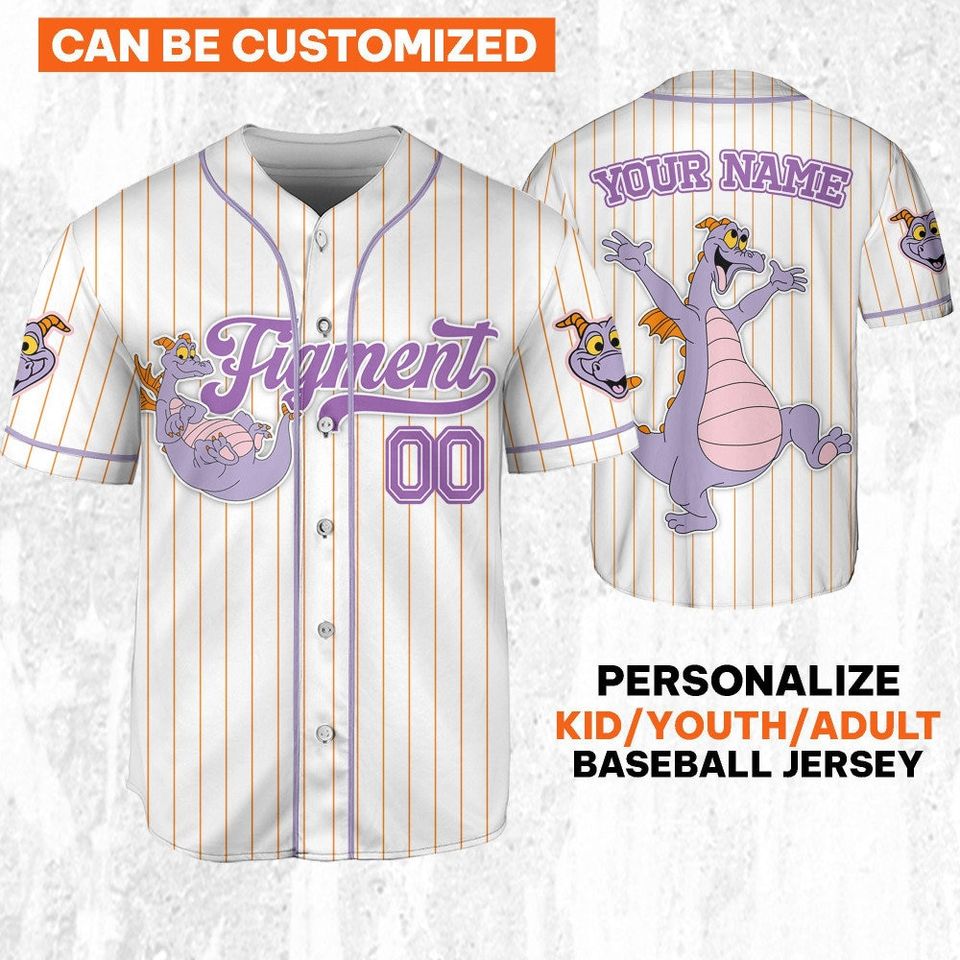 Custom Disney Figment Little Spark Simple Stripe Jersey