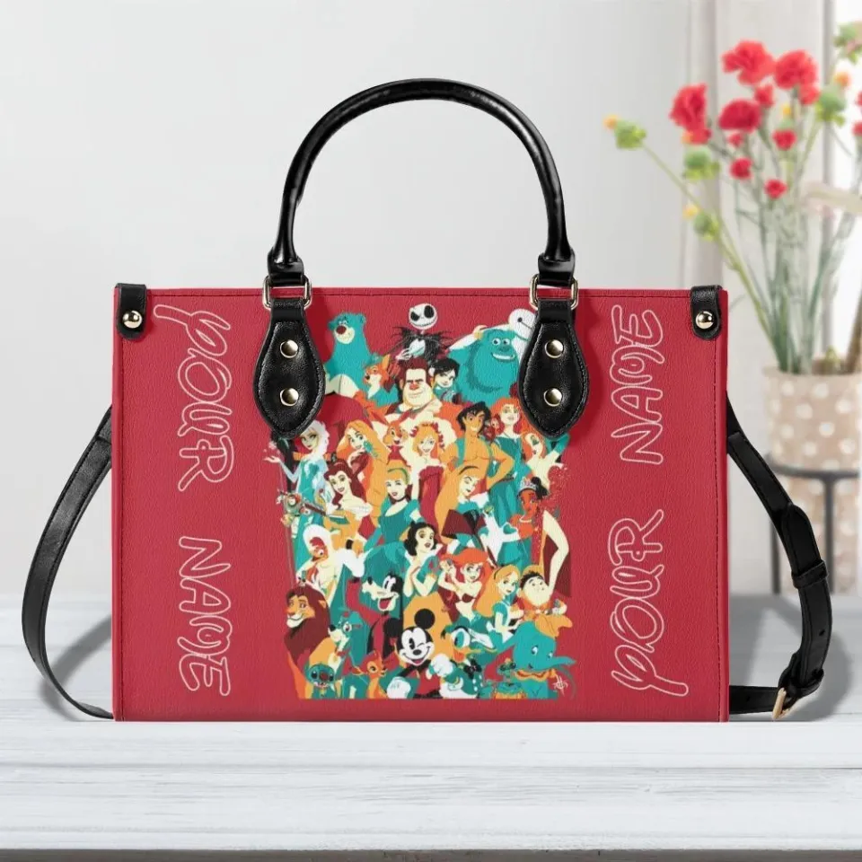 Personalized Disney Family  New Version Luxury Women PU Leather Handbag, Gift