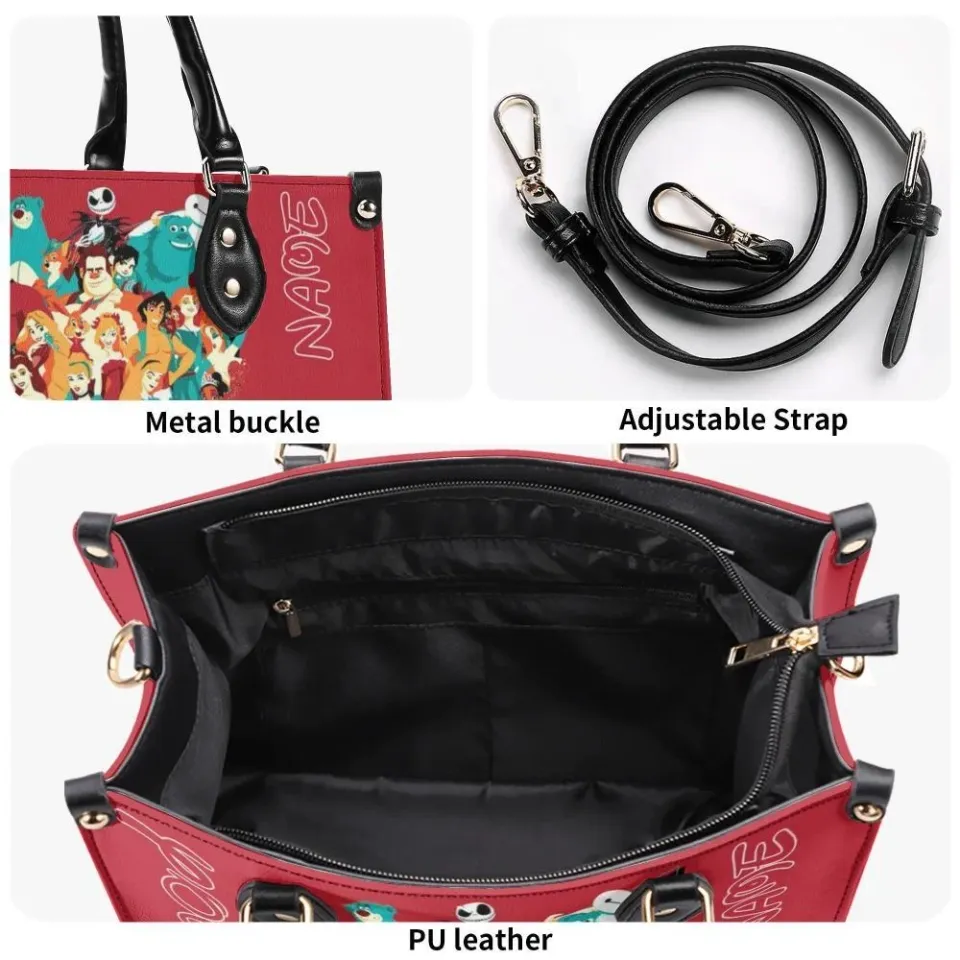 Personalized Disney Family  New Version Luxury Women PU Leather Handbag, Gift