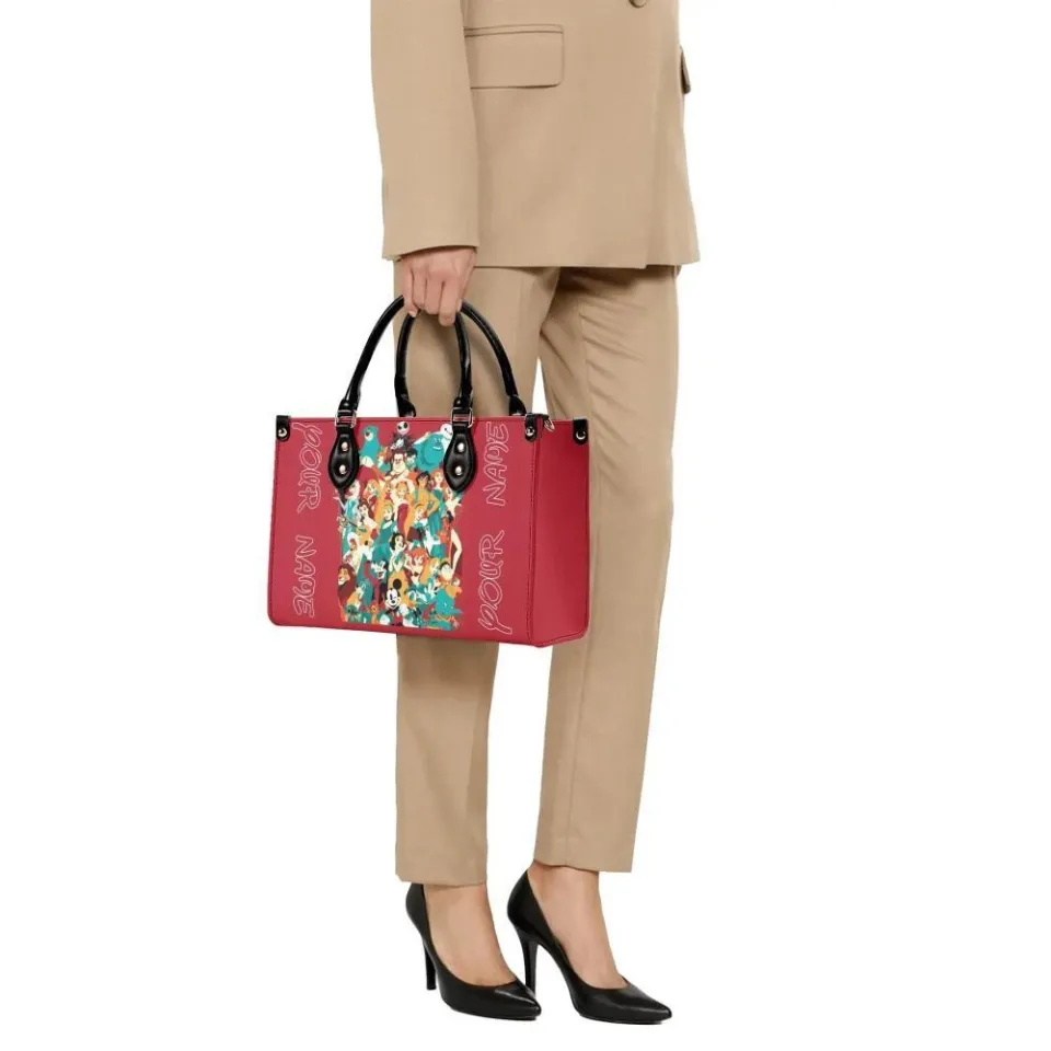 Personalized Disney Family  New Version Luxury Women PU Leather Handbag, Gift