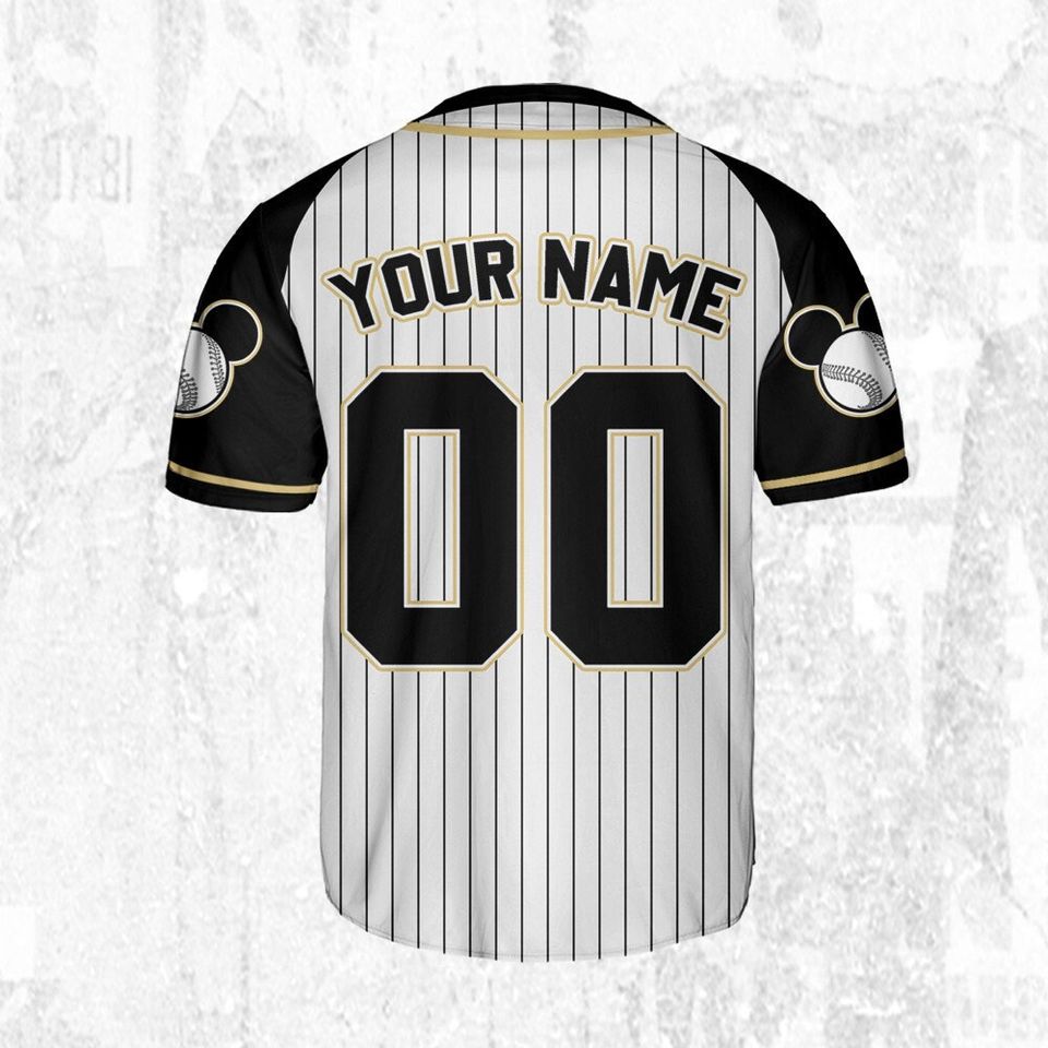 Personalize Disney Mickey Black Grey Color Jersey, Disney Baseball Jersey