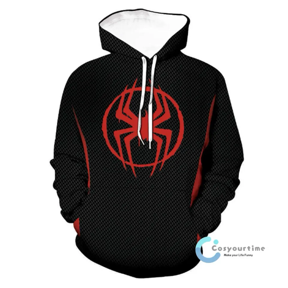Spider-Man Across The Spider-Verse Cosplay Miles Morales Hoodies Pullover Men