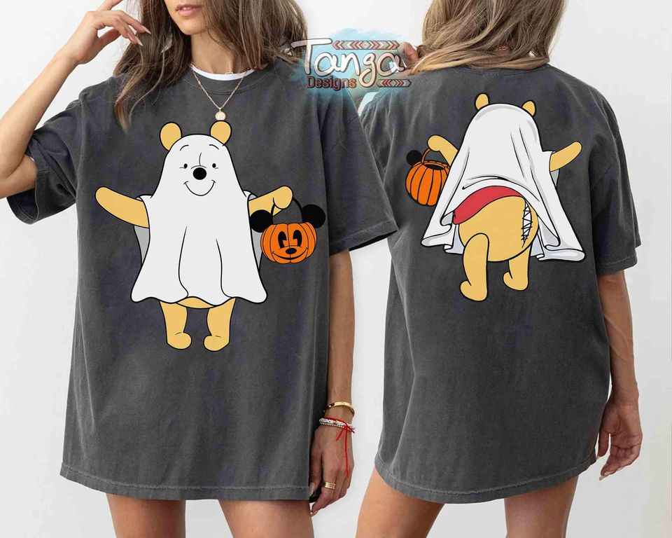 Two-sided Winnie the Pooh Ghost Halloween T-shirt