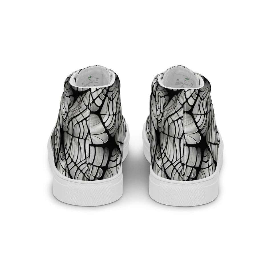 Mens Web Design high top canvas shoes