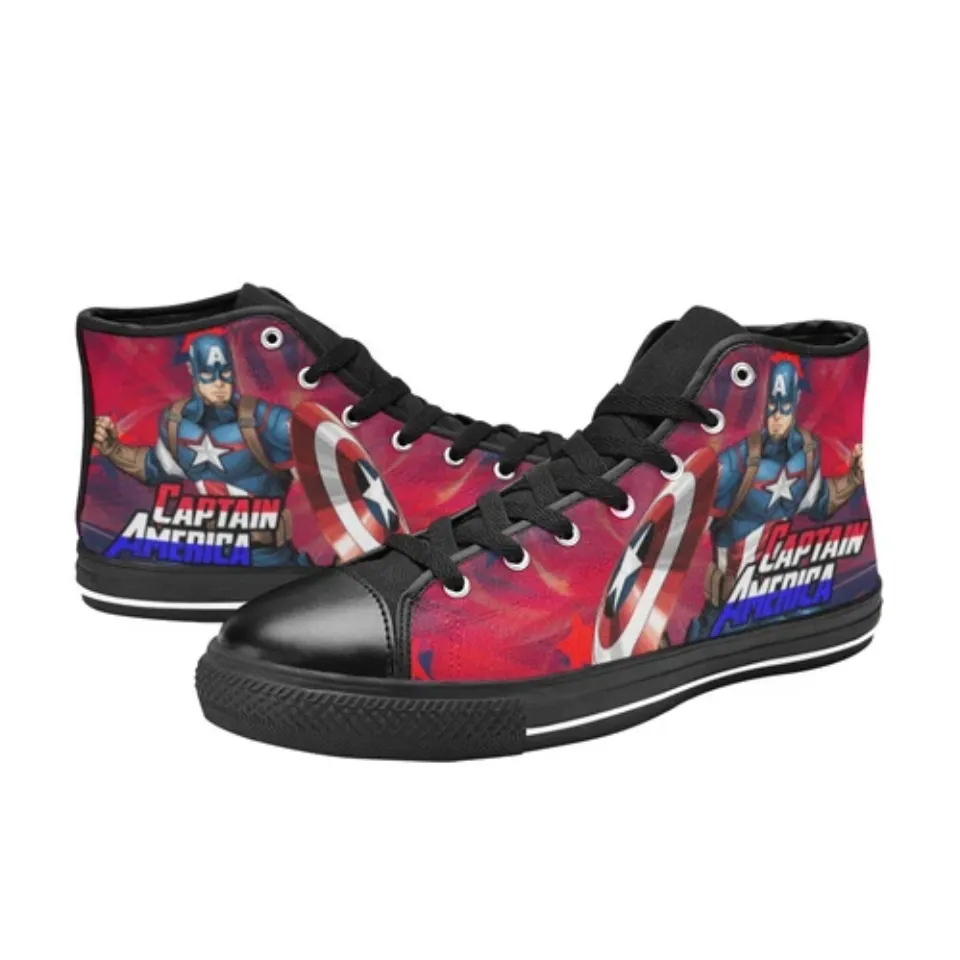 Captain America Custom Sneakers Men's High Top Canvas Shoes