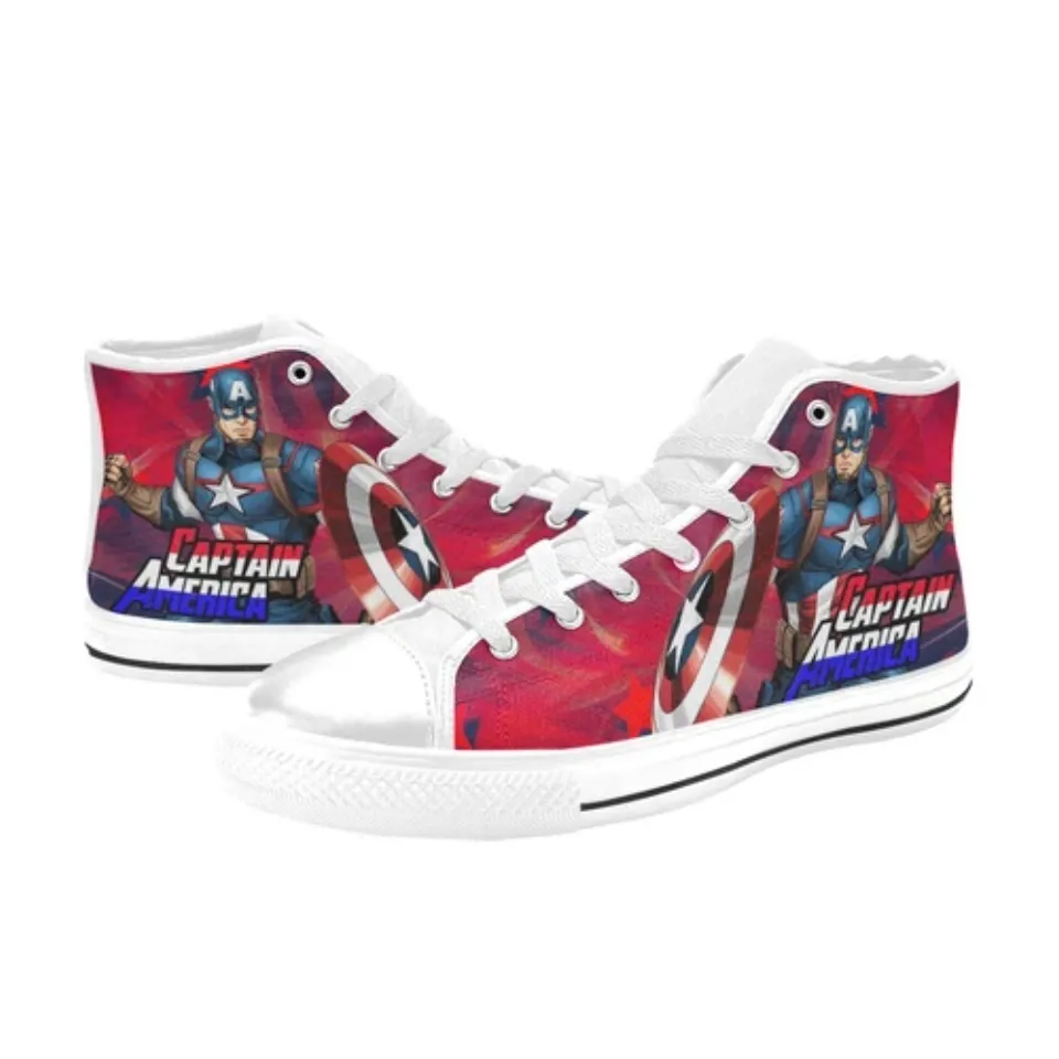 Captain America Custom Sneakers Men's High Top Canvas Shoes