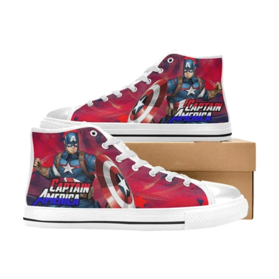 Captain America Custom Sneakers Men's High Top Canvas Shoes