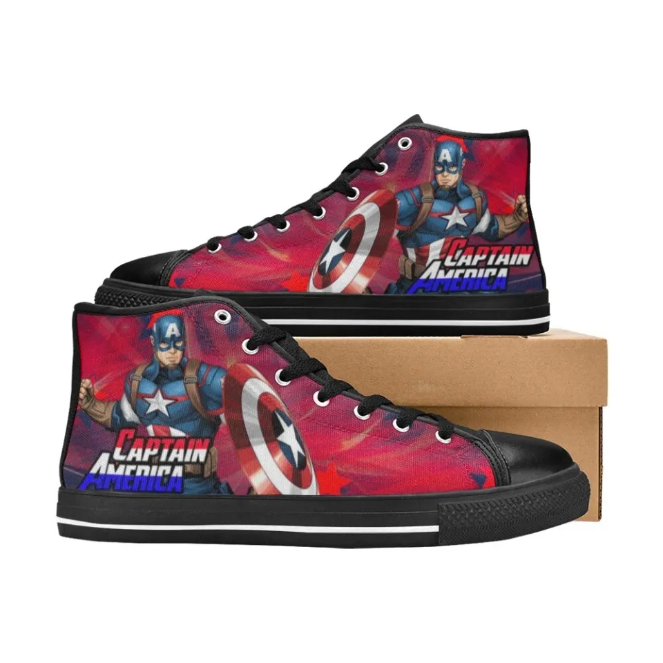 Captain America Custom Sneakers Men's High Top Canvas Shoes