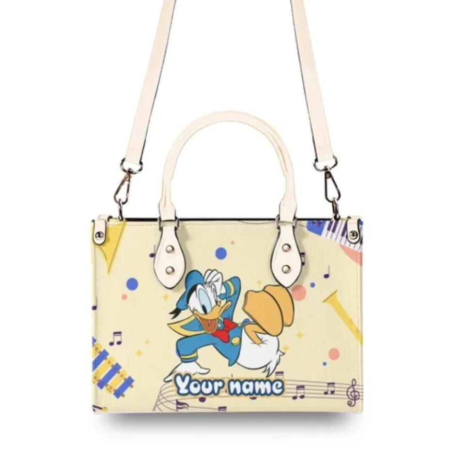 Personalize Donald Duck Women PU Leather Handbag – 3 Size, Gift For Family,