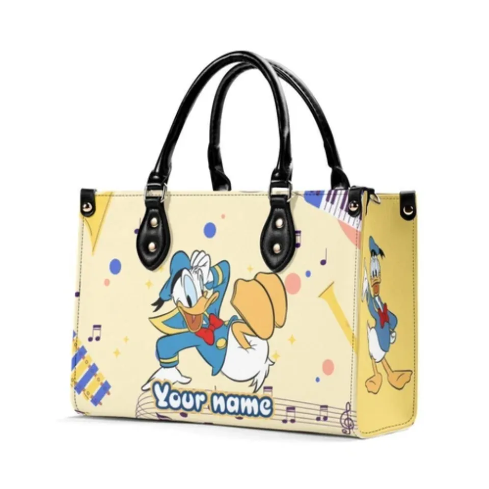 Personalize Donald Duck Women PU Leather Handbag – 3 Size, Gift For Family,