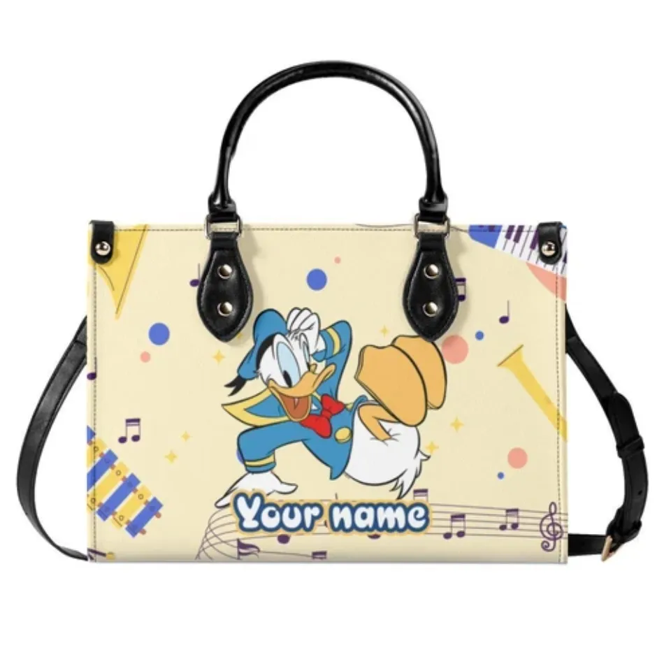 Personalize Donald Duck Women PU Leather Handbag – 3 Size, Gift For Family,