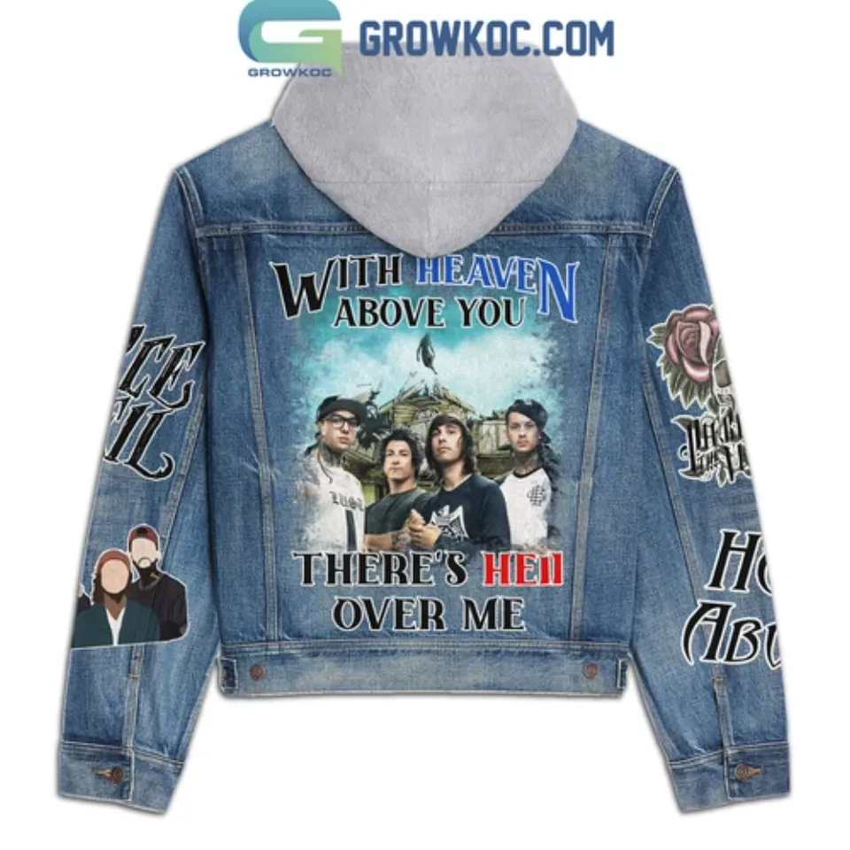 Pierce The Veil With Heaven Above You There’s Hell Over Me Hooded Denim Jacket