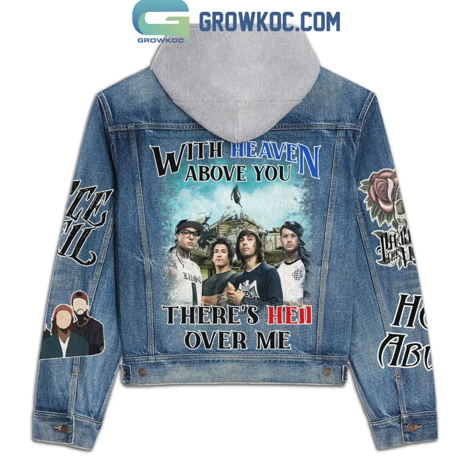 Pierce The Veil With Heaven Above You There’s Hell Over Me Hooded Denim Jacket