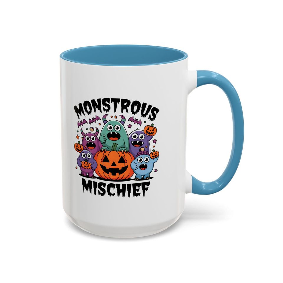 Monstrous Mischief Colorful Halloween Characters Accent Mug