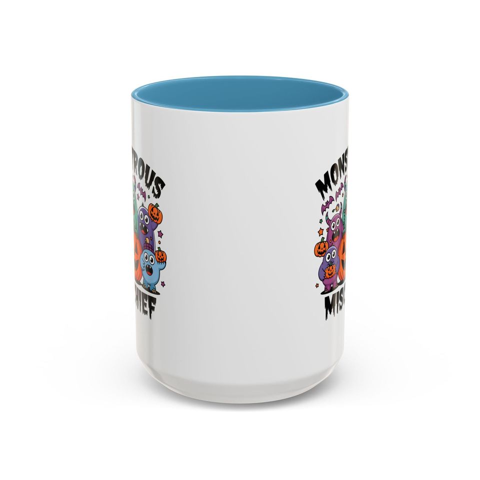 Monstrous Mischief Colorful Halloween Characters Accent Mug