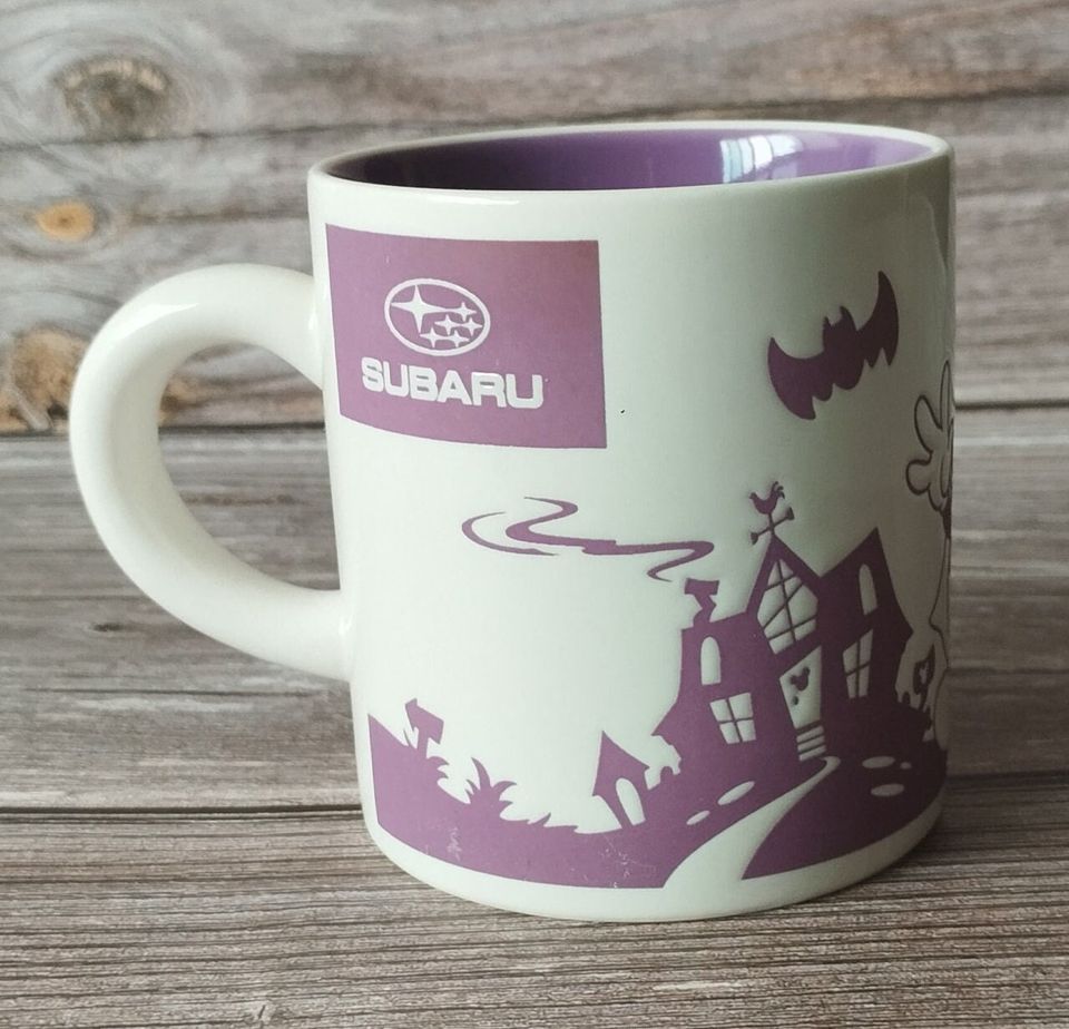 Vintage Mickey Mouse Halloween Mug, Collectible Disney Ceramic Mug, Spooky Purple and White Design, Perfect Gift for Disney Fans