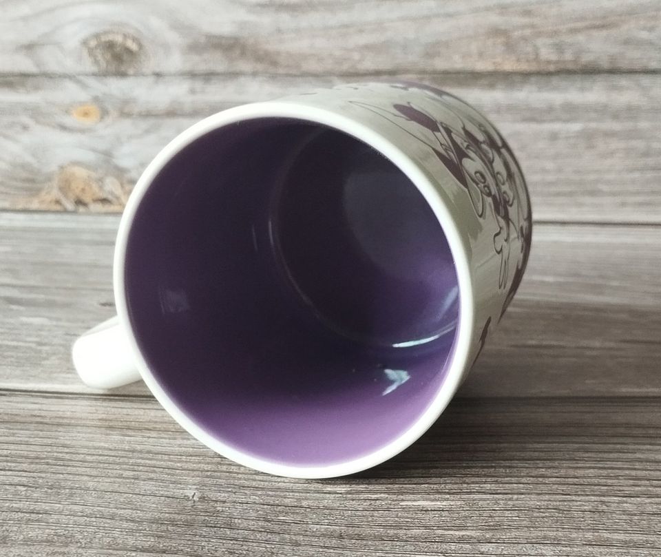 Vintage Mickey Mouse Halloween Mug, Collectible Disney Ceramic Mug, Spooky Purple and White Design, Perfect Gift for Disney Fans