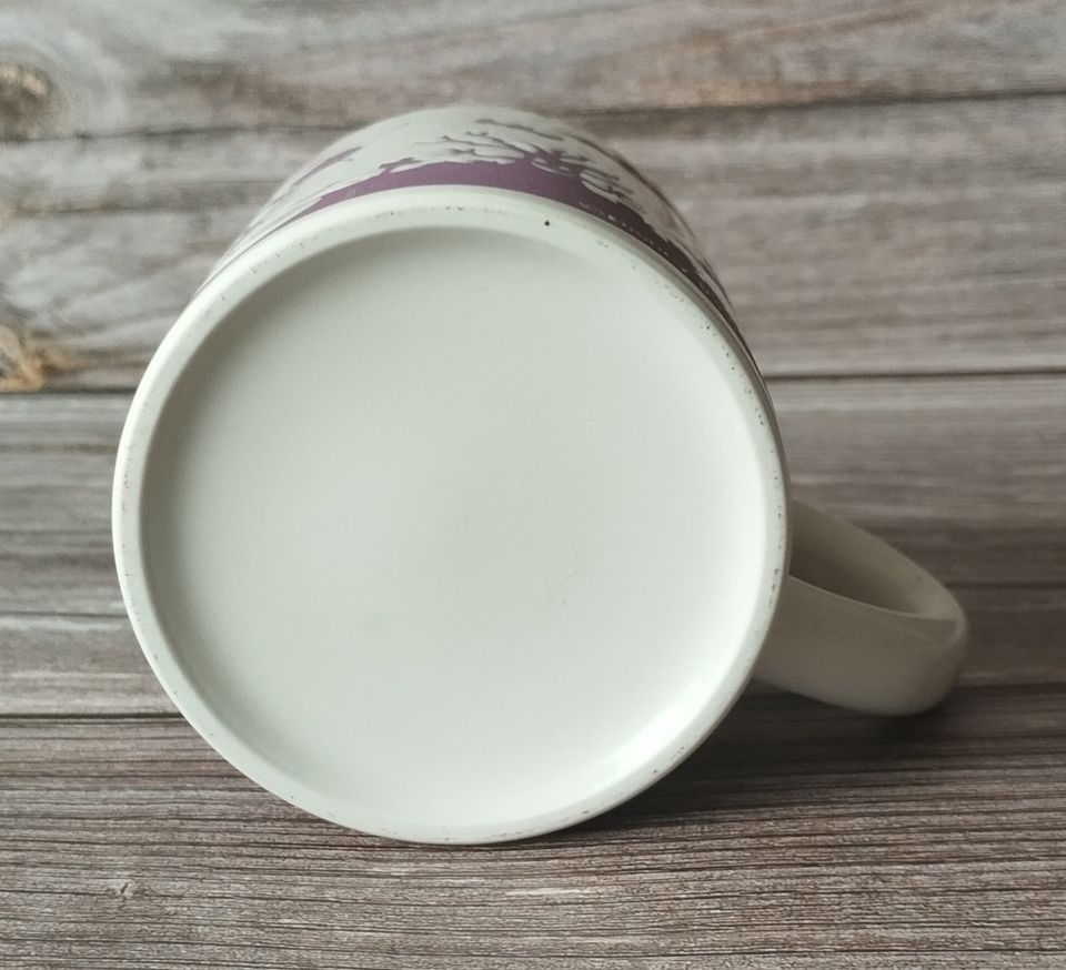 Vintage Mickey Mouse Halloween Mug, Collectible Disney Ceramic Mug, Spooky Purple and White Design, Perfect Gift for Disney Fans