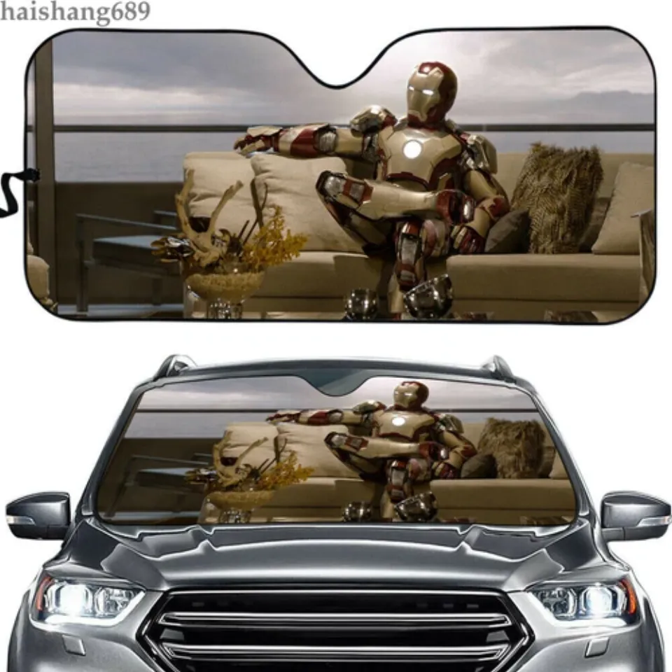 Iron Man Folding Car Truck Sun Shade Reflective Visor Front Windshield UV Block