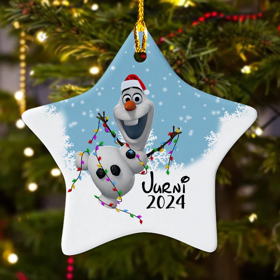 Personalized Ornament Talking Snowman, Magical Snowman With Xmas Light Ornament, Customized 2024 Christmas Tree Decor Gift For Kid