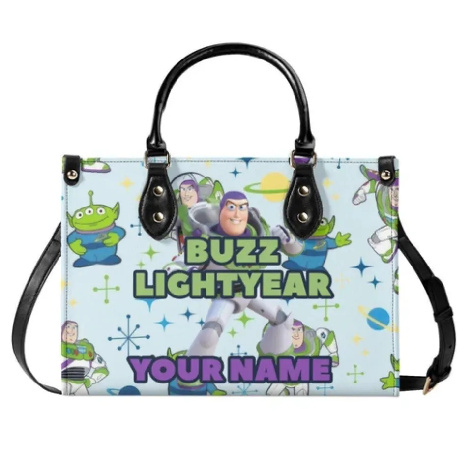 Personalized Buzz Lightyear Luxury Women PU Leather Handbag, Natural Material,