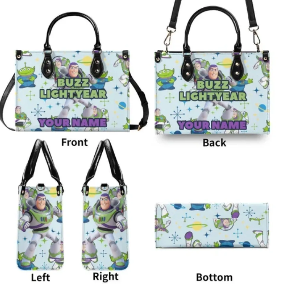 Personalized Buzz Lightyear Luxury Women PU Leather Handbag, Natural Material,