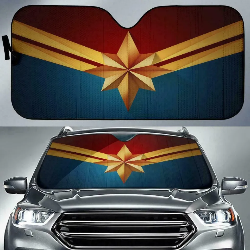 Captain Marvel Car SUV Sun Shade Pickup Reflective Visor Windshield Block UV Ray