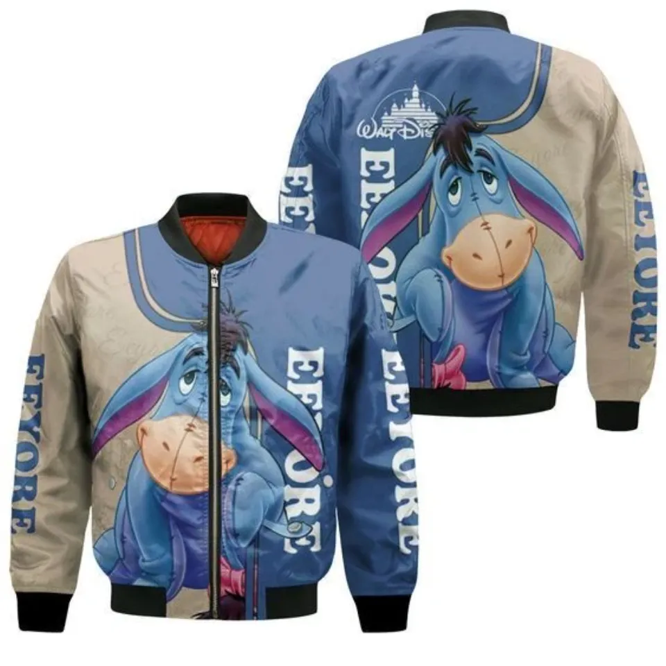 Eeyore Donkey Winnie The Pooh Cartoon Lovers Bomber Jacket